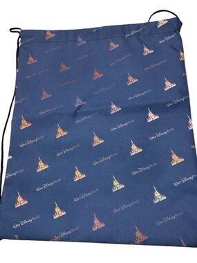 Disney Navy Drawstring Backpack with Multicolor Castle Print